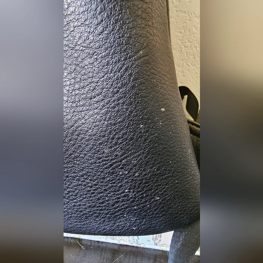 Fleshly Picked transport/diaper black‎ leather backpack